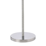 A close-up of the Elena 1 Light Crystal Floor Lamp - Chrome (Without Shade) shows its round metallic base and slim textured pole, ideal for contemporary interiors. Set against a plain white background.