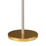 A close-up of the Elena 1 Light Crystal Floor Lamp - Gold (Without Shade), featuring a round, shiny gold base and a textured, cylindrical gold stand that highlights its elegant luxury lighting design.