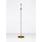 The Elena 1 Light Crystal Floor Lamp - Gold (Without Shade) features a slim gold rod, round base, and a single crystal accent near the top, adding luxury lighting against a plain white background.