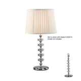 Elenor 1 Light Crystal Table Lamp - Silver (Without Shade)