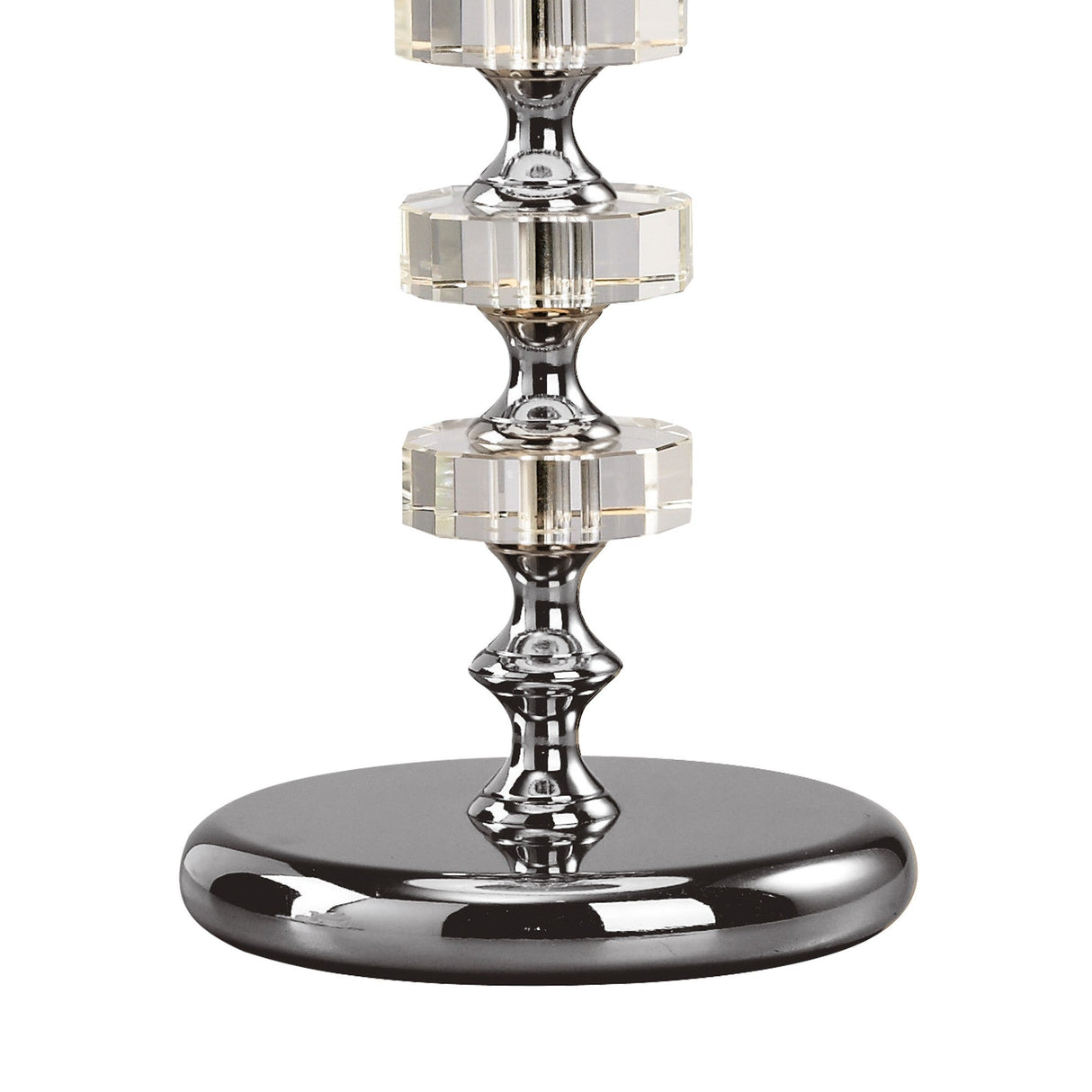 Elenor 1 Light Crystal Table Lamp - Silver (Without Shade)