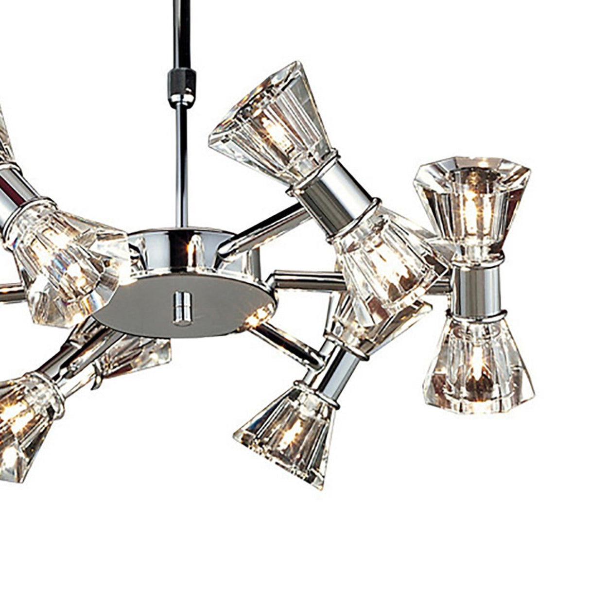 Elisa Round 12 Light Semi-Flush Ceiling Light - Polished Chrome