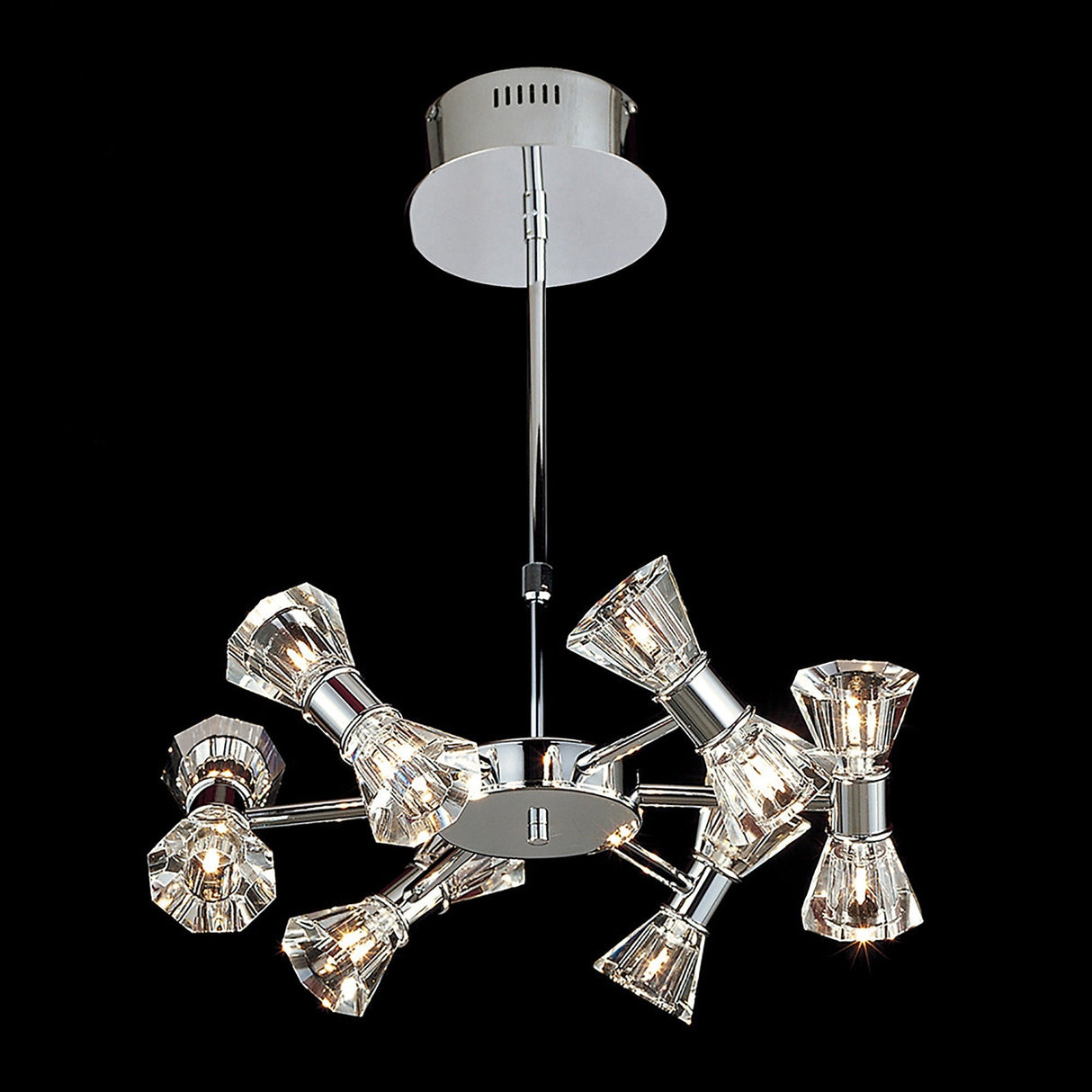 Elisa Round 12 Light Semi-Flush Ceiling Light - Polished Chrome