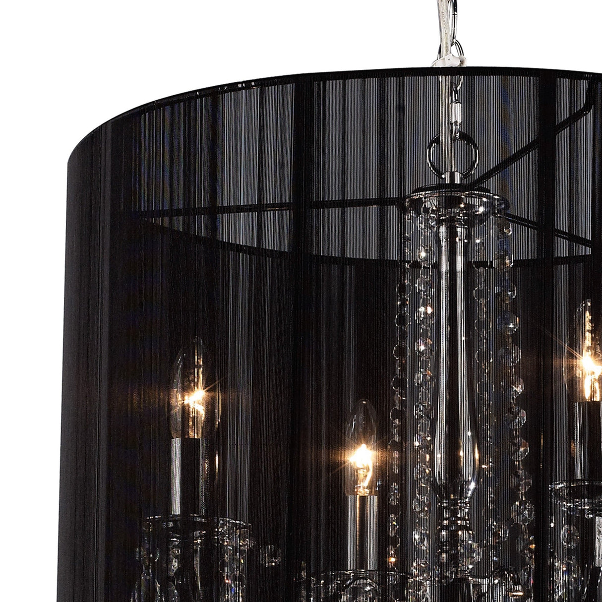 Ella 8 Light Crystal Pendant Light – Black