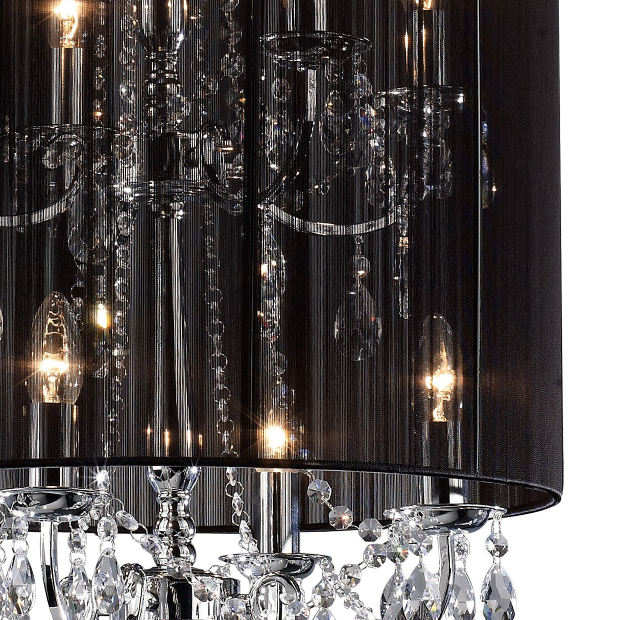 Ella 8 Light Crystal Pendant Light – Black