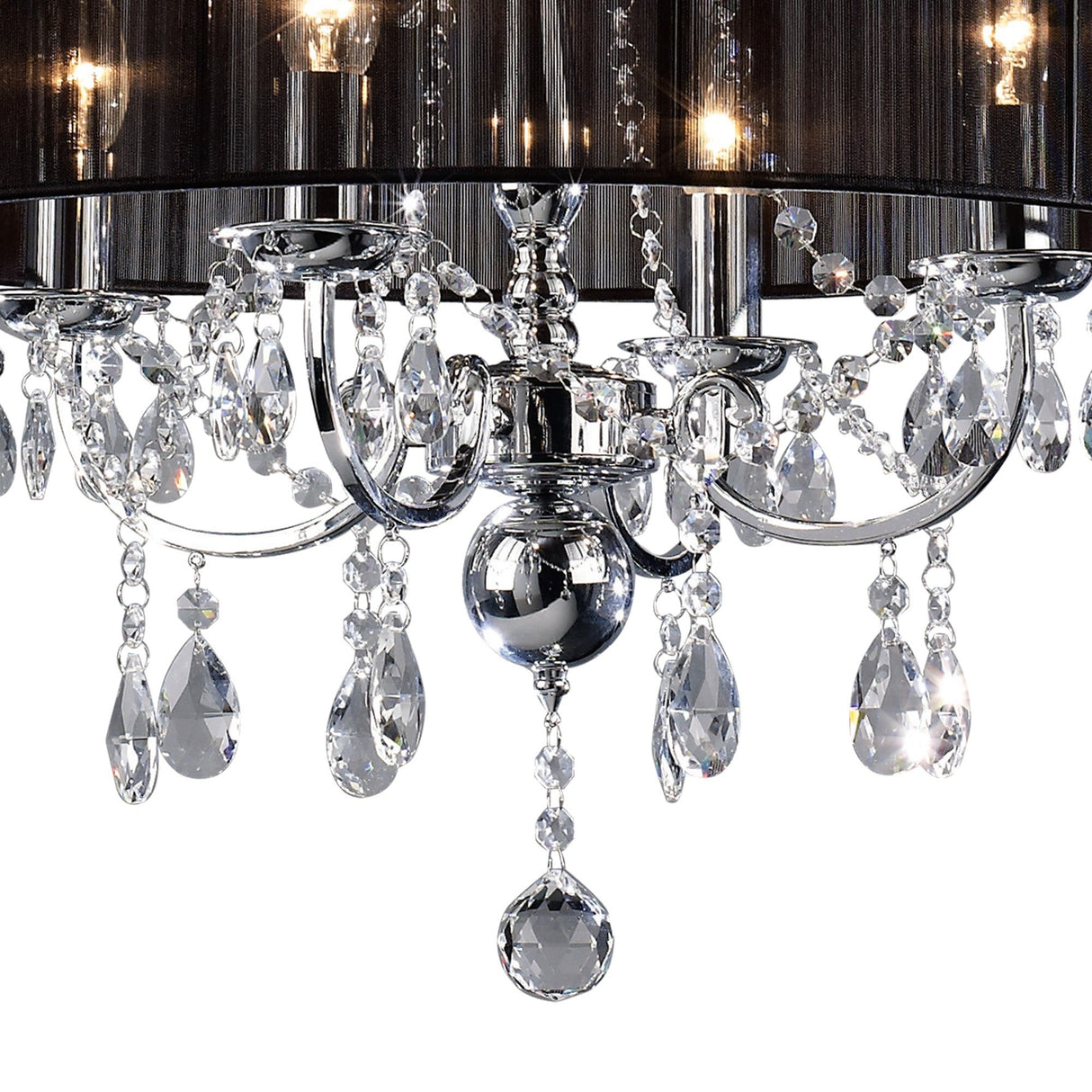 Ella 8 Light Crystal Pendant Light – Black