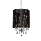 Ella 8 Light Crystal Pendant Light – Black