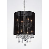 Ella 8 Light Crystal Pendant Light – Black