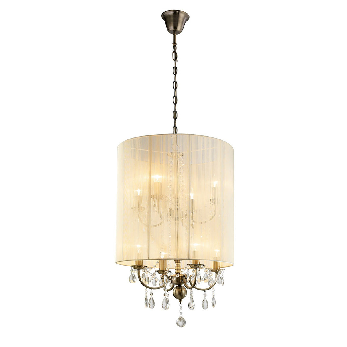 Ella 8 Light Crystal Pendant Light – Ivory Cream