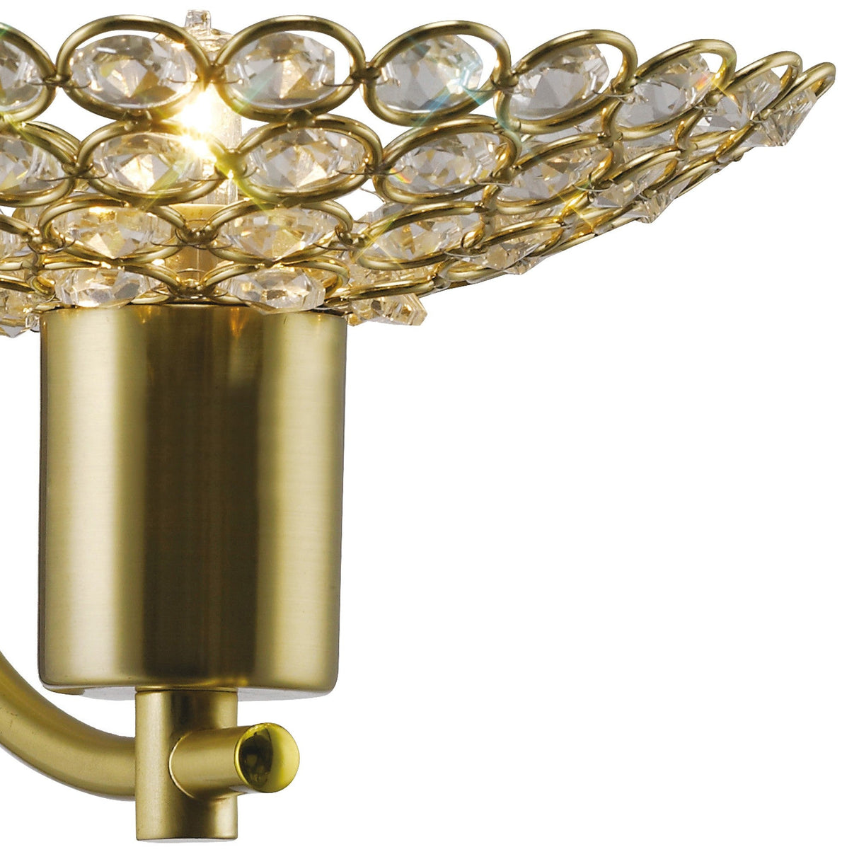 Ellen 1 Light Crystal Wall Light - Satin Brass