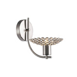 Ellen 1 Light Crystal Wall Light - Satin Nickel