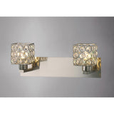 Elsa 2 Light Crystal Wall Light - Satin Nickel
