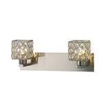 Elsa 2 Light Crystal Wall Light - Satin Nickel
