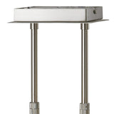 Elsa 6 Light Telescopic Crystal Semi-Flush Ceiling Light - Satin Nickel