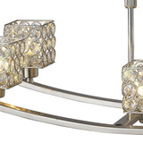 Elsa 6 Light Telescopic Crystal Semi-Flush Ceiling Light - Satin Nickel