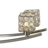 Elsa 6 Light Telescopic Crystal Semi-Flush Ceiling Light - Satin Nickel