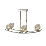 Elsa 6 Light Telescopic Crystal Semi-Flush Ceiling Light - Satin Nickel