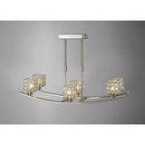Elsa 6 Light Telescopic Crystal Semi-Flush Ceiling Light - Satin Nickel