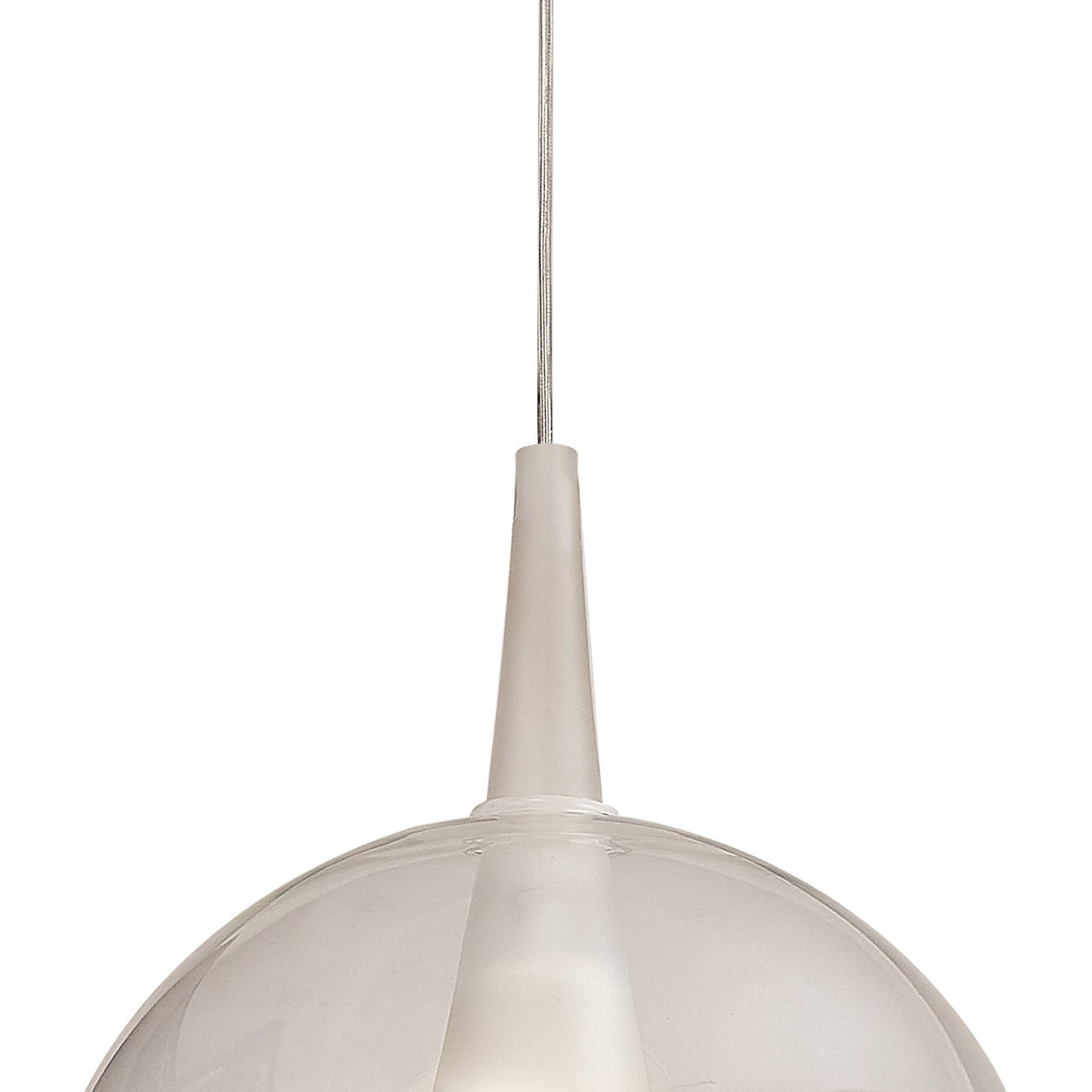 Elsa 25cm 1 Light Round Glass Pendant Light - Clear & Frosted