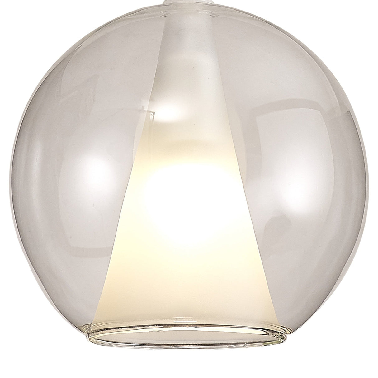 Elsa 25cm 1 Light Round Glass Pendant Light - Clear & Frosted