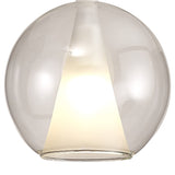Elsa 25cm 1 Light Round Glass Pendant Light - Clear & Frosted
