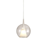 Elsa 25cm 1 Light Round Glass Pendant Light - Clear & Frosted