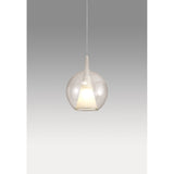 Elsa 25cm 1 Light Round Glass Pendant Light - Clear & Frosted