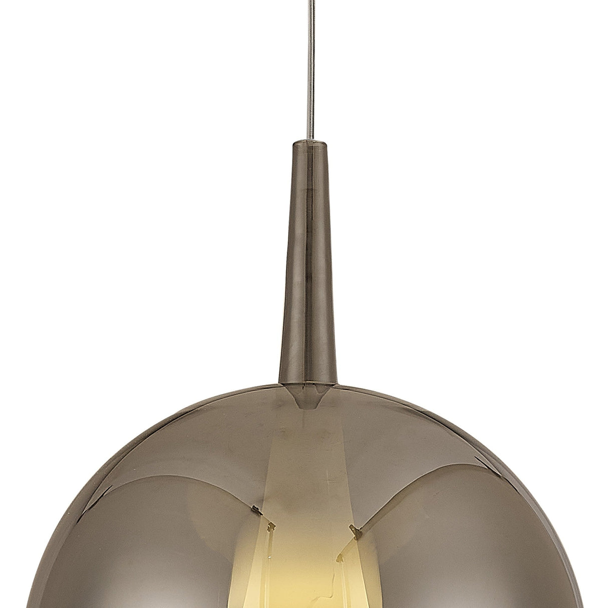 Elsa 25cm 1 Light Round Glass Pendant Light - Chrome & Frosted