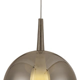 Elsa 25cm 1 Light Round Glass Pendant Light - Chrome & Frosted