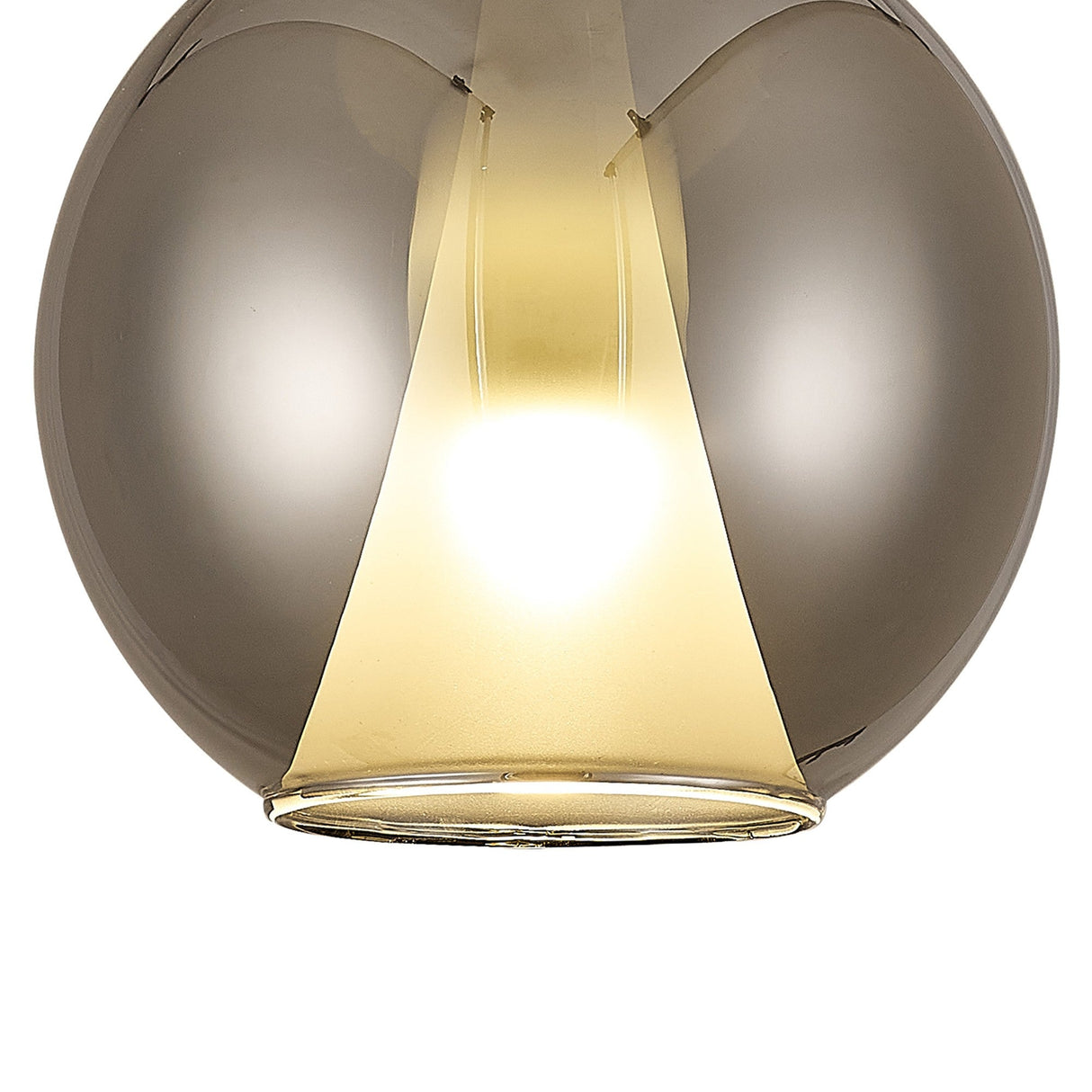 Elsa 25cm 1 Light Round Glass Pendant Light - Chrome & Frosted