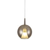 Elsa 25cm 1 Light Round Glass Pendant Light - Chrome & Frosted