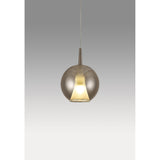 Elsa 25cm 1 Light Round Glass Pendant Light - Chrome & Frosted