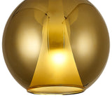 Elsa 25cm 1 Light Round Glass Pendant Light - Gold & Frosted