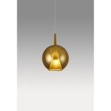 Elsa 25cm 1 Light Round Glass Pendant Light - Gold & Frosted