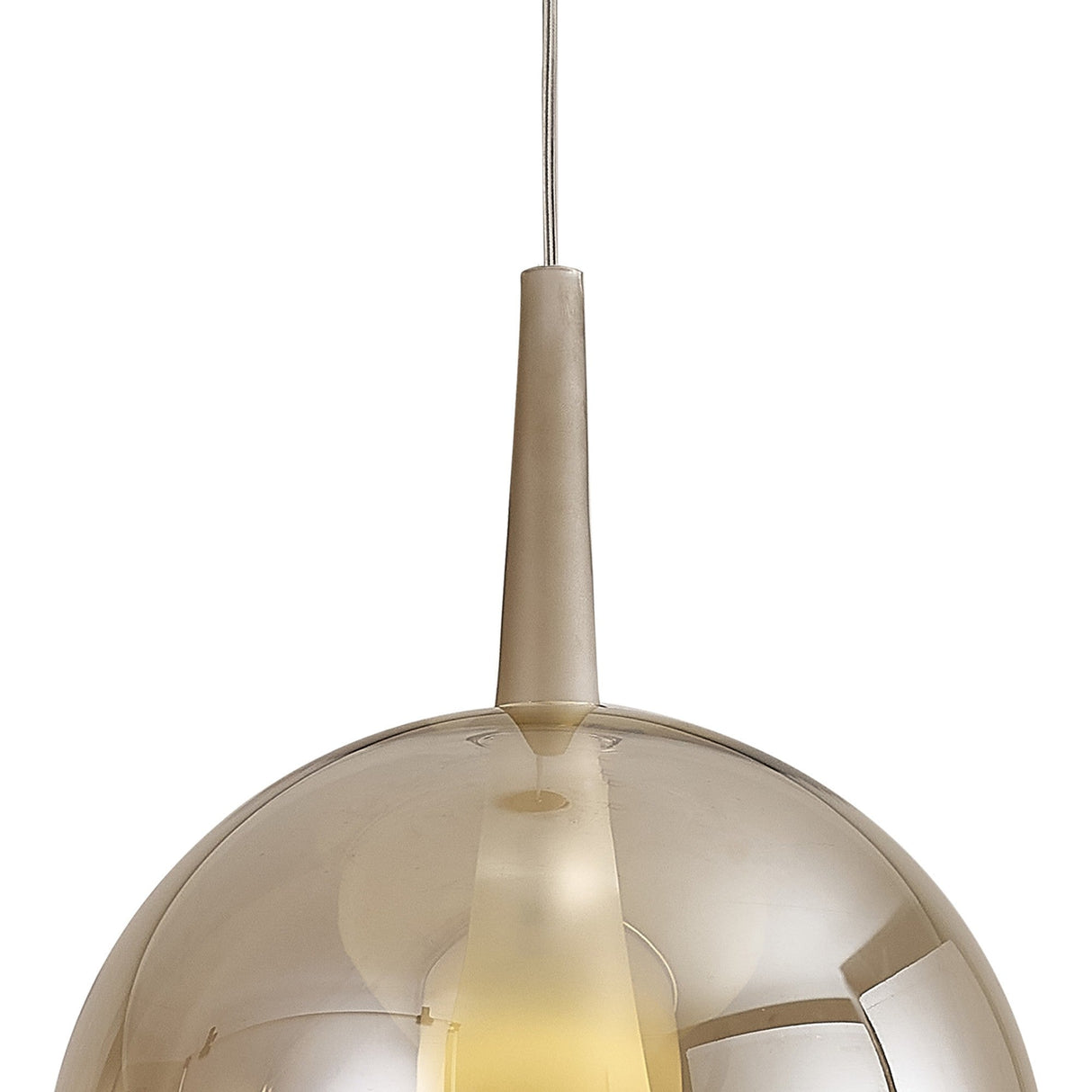 Elsa 25cm 1 Light Round Glass Pendant Light - Bronze & Frosted