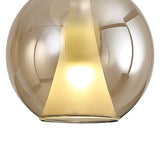 Elsa 25cm 1 Light Round Glass Pendant Light - Bronze & Frosted