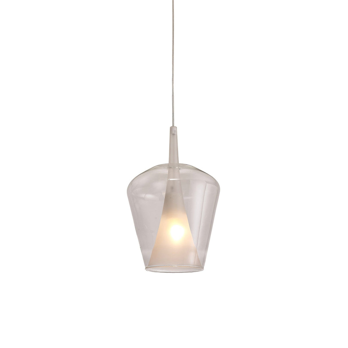 Elsa 22.5cm 1 Light Glass Bell Pendant Light - Clear & Frosted