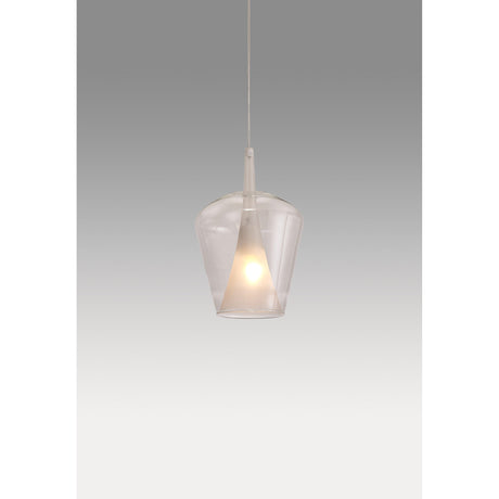 Elsa 22.5cm 1 Light Glass Bell Pendant Light - Clear & Frosted