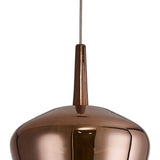 Elsa 22.5cm 1 Light Glass Bell Pendant Light - Copper & Frosted