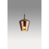 Elsa 22.5cm 1 Light Glass Bell Pendant Light - Copper & Frosted