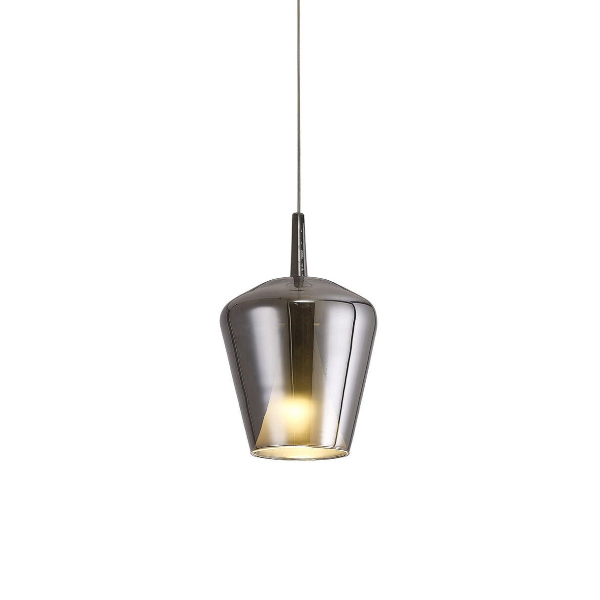Elsa 22.5cm 1 Light Glass Bell Pendant Light - Chrome & Frosted