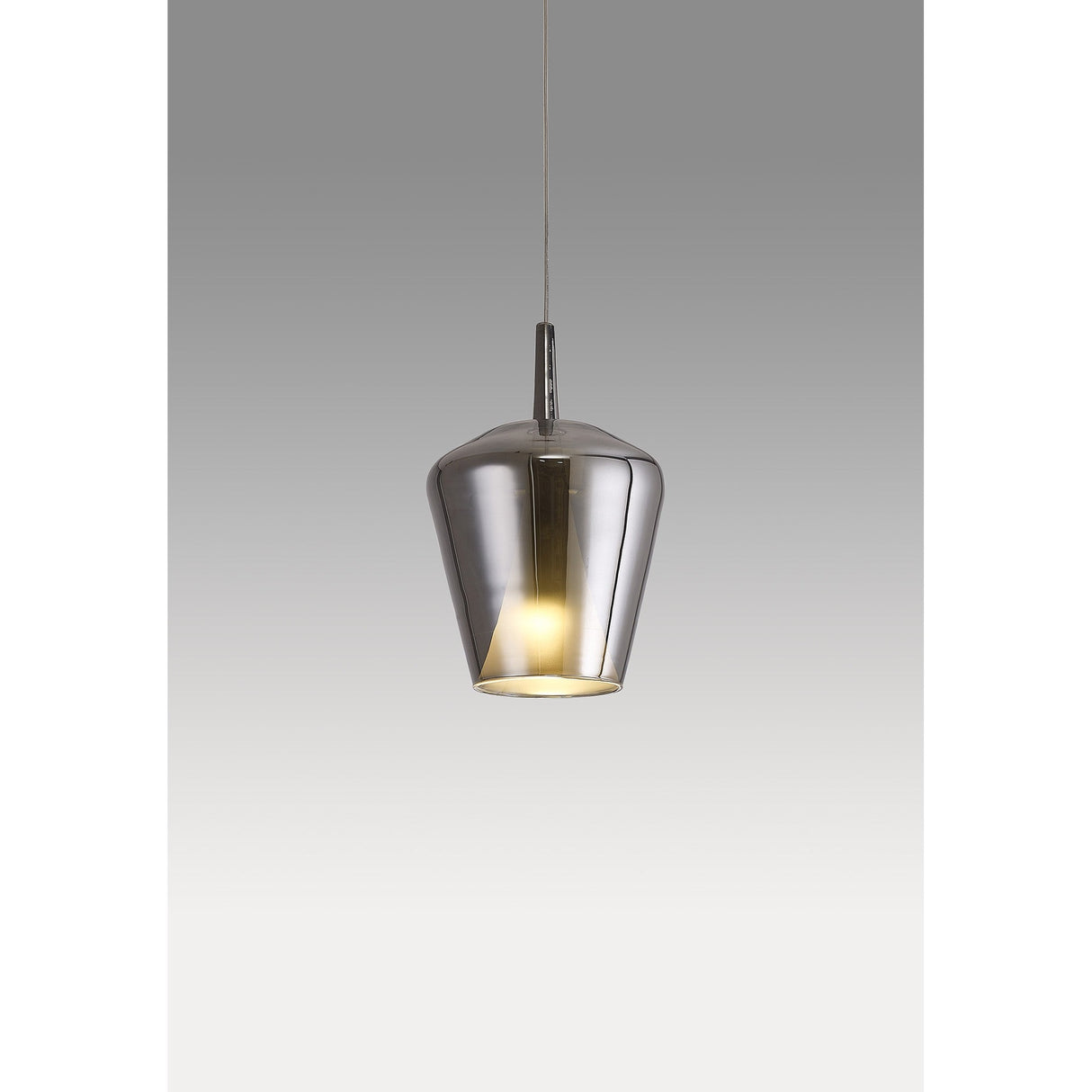 Elsa 22.5cm 1 Light Glass Bell Pendant Light - Chrome & Frosted