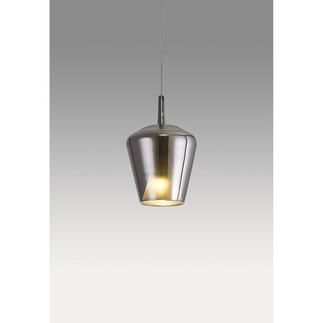 Elsa 22.5cm 1 Light Glass Bell Pendant Light - Chrome & Frosted
