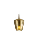 Elsa 22.5cm 1 Light Glass Bell Pendant Light - Gold & Frosted