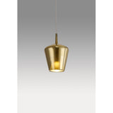 Elsa 22.5cm 1 Light Glass Bell Pendant Light - Gold & Frosted