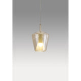 Elsa 22.5cm 1 Light Glass Bell Pendant Light - Bronze & Frosted