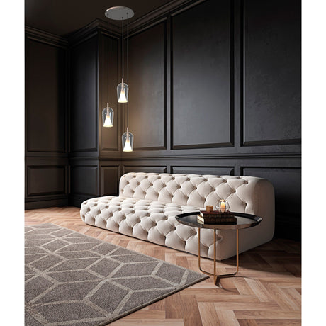 Elsa 17cm 1 Light Glass Pendant Light - Clear & Frosted