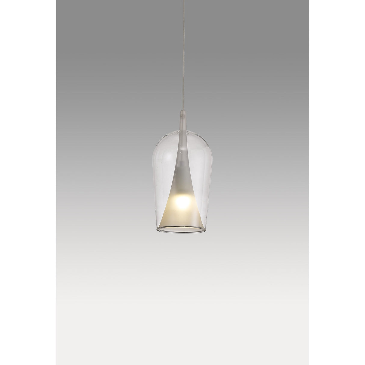Elsa 17cm 1 Light Glass Pendant Light - Clear & Frosted