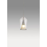 Elsa 17cm 1 Light Glass Pendant Light - Clear & Frosted