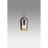 Elsa 17cm 1 Light Glass Pendant Light - Chrome & Frosted